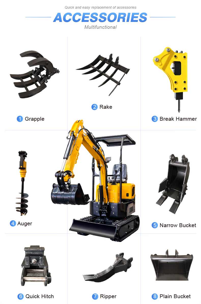 Mini escavatore da 1 tonnellata con spedizione gratuita