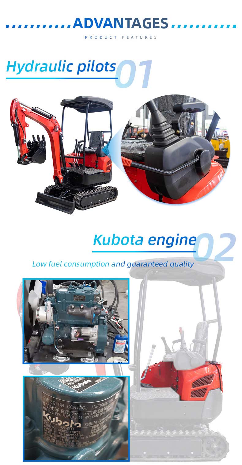 CNM-16 CE/EPA Mini Hydraulic Excavator small digger machine with Kubota engine