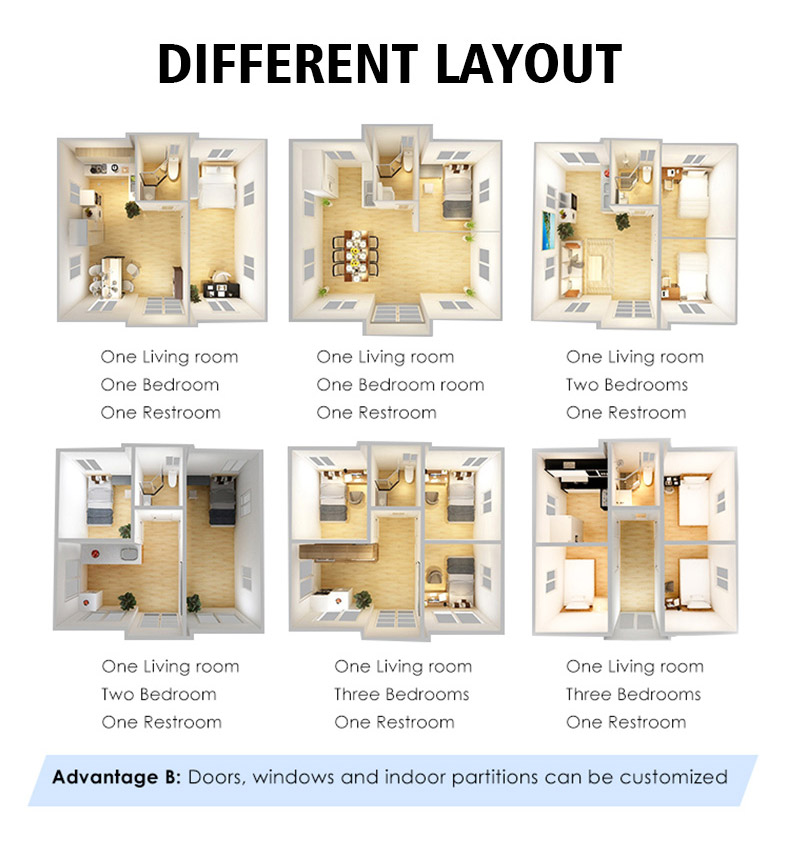 Low Cost Prefab Tiny Home Container House For Living