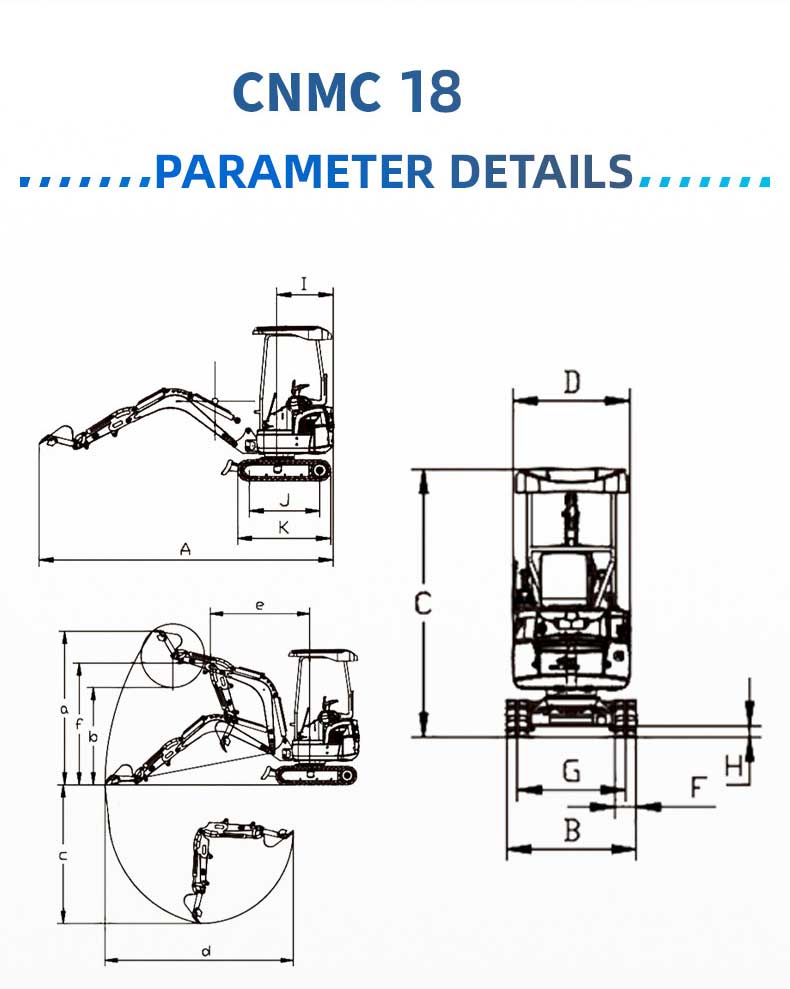 CNMC Mini Hydraulic Excavator Small Digger Machine