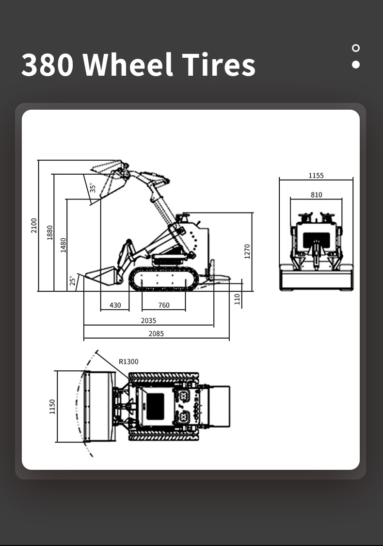 Mini Skid Steer Loader Dengan Alat Ganti Untuk Dijual