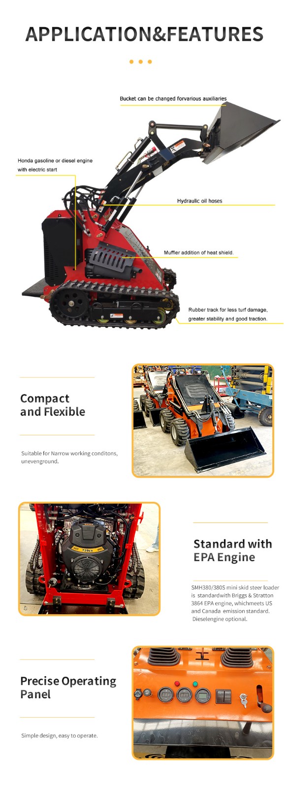 High Quality Wheel Skid Steer Loader from China